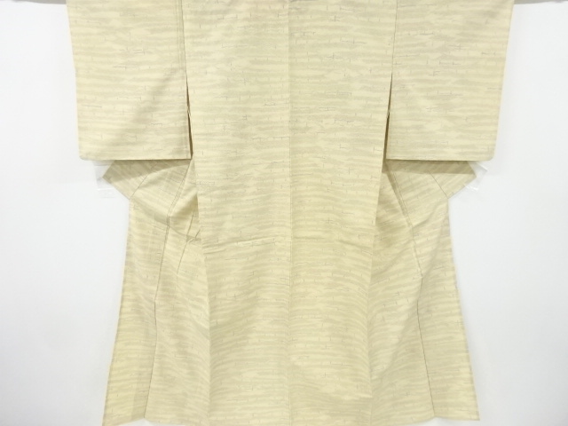 JAPANESE KIMONO / ANTIQUE HITOE KIMONO / SILK / TSUMUGI / WOVEN MIST